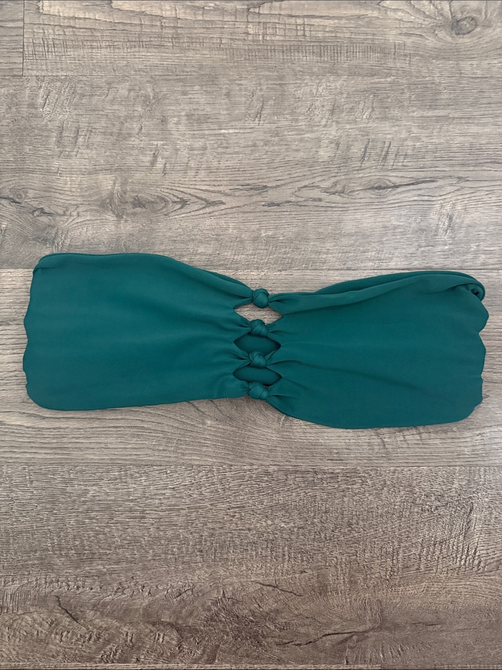 Mikoh Teal Strapless Knotted Bandeau